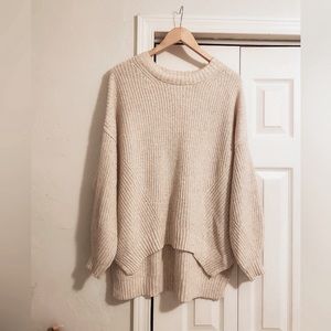 Cream knit long cozy sweater